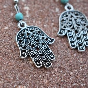 Jewelry - BOHO Hamsa Silver Earrings Jewelry - BOHO Hamsa Silver Earrings